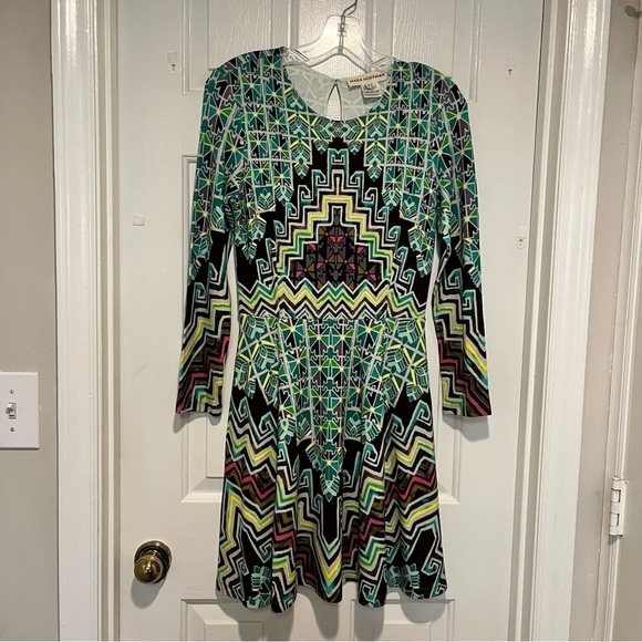 Mara Hoffman Rug Bolnisi Long Sleeve Teal Dress Medium B - Picture 2 of 6